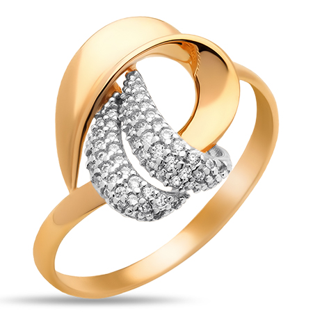 Кольцо, золото, фианит, 01-114614